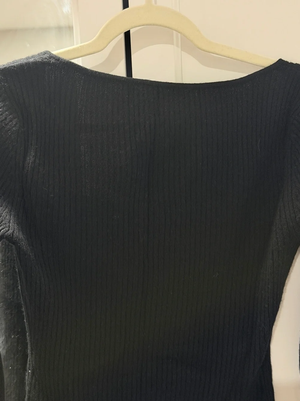 Reformation Black Cashmere Kameron Bow Knit Top S